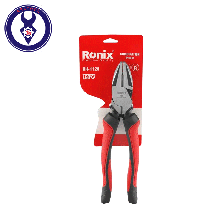 انبر-دست-8-اینچ-رونیکس-RH-1128 مدل : Ronix RH-1128 ساخت تیغه از جنس فولاد سختکاری شده و حرارت داده شدانبردست رونیکس 8 اینچ ساخته شده از جنس فولاد کروم نیکل تولید شده توسط دستگاه های CNC جهت یکنواختی در برش مناسب برای نگه داشتن و بریدن (دارای سیم قطع کن) طراحی منحصر به فرد جهت کاربری آسان تر دارای دندانهها و تیغههای مقاوم و تیز مخصوص کاربردهای عمومی صنعتی حداکثر میزان باز شدن : 30 میلیمتر از جنس استیل سخت کاری شده دارای روکش پلاستیکی ضدلغزش مقاوم در برابر خوردگی