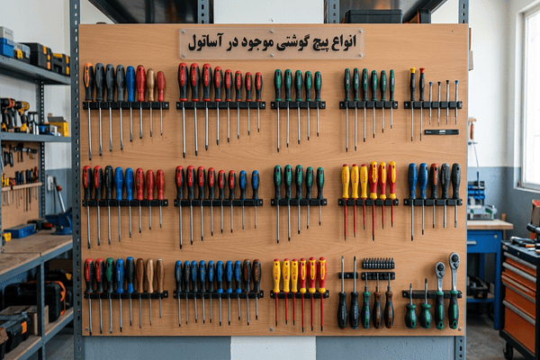 انواع پیچ گوشتی موجود در آساتول