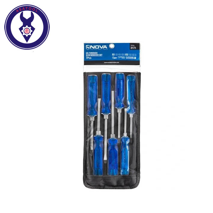 پیچ گوشتی ضربه خور 7 عددی نووا 2171